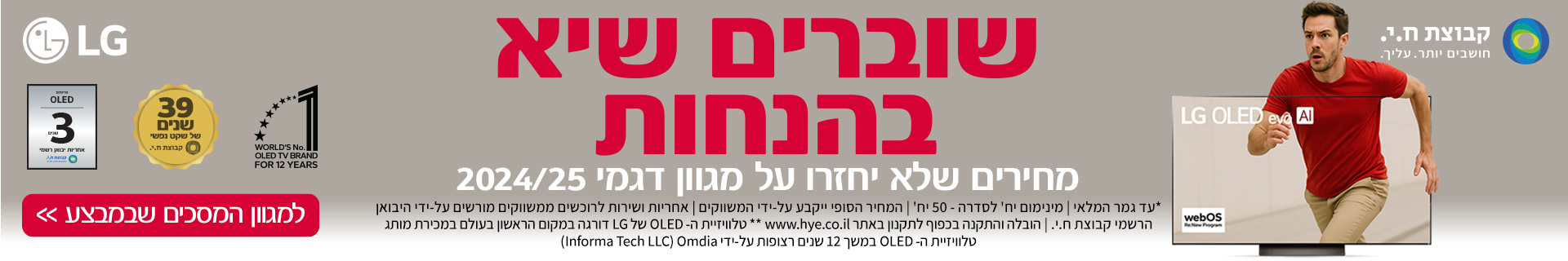 שוברים שיא בהנחות מסכי LG 