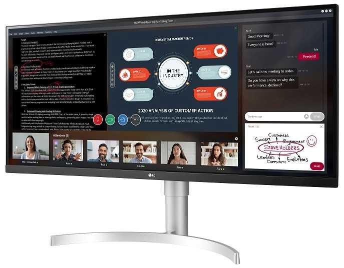 מסך מחשב מקצועי 34 אינטש LG 34WN650-W אל ג'י - תמונה 2 מסך מחשב מקצועי 34 אינטש LG 34WN650-W אל ג'י - תמונה 2