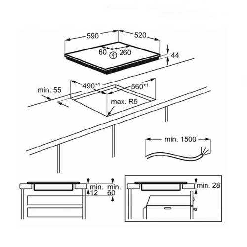 כיריים אינדוקציה 60 ס"מ שחורות Electrolux EIV644 אלקטרולוקס - תמונה 4