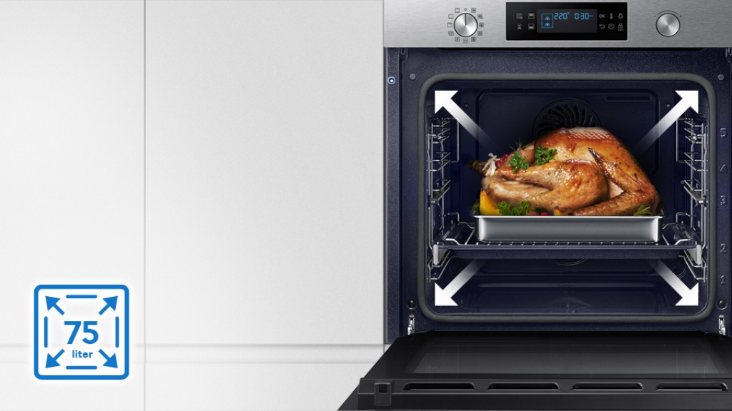 תנור בנוי פירוליטי 75 ליטר נירוסטה Samsung NV75K5571RS Dual Cooking סמסונג - תמונה 7 תנור בנוי פירוליטי 75 ליטר נירוסטה Samsung NV75K5571RS Dual Cooking סמסונג - תמונה 7