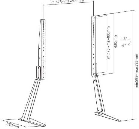 מעמד שולחני מתכוונן לטלוויזיה EAZO FS300 - תמונה 8