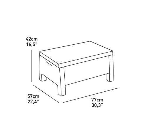 מערכת ישיבה קורפו סטורג' (כולל שולחן אחסון) - Corfu Storage Lounge Set אפור 248014 - תמונה 6