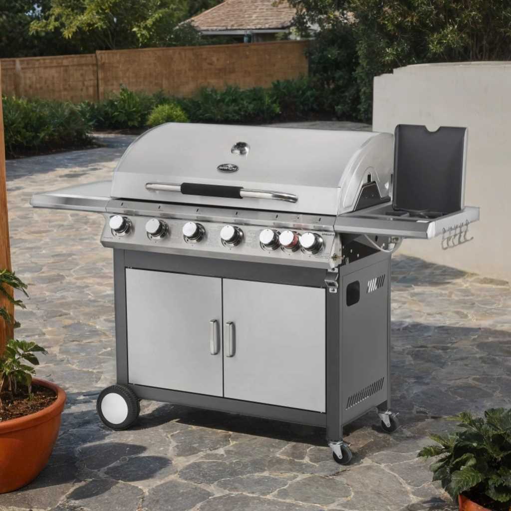גריל גז 6 מבערים עם כירה Australia Chef APOLLO 6 - תמונה 1