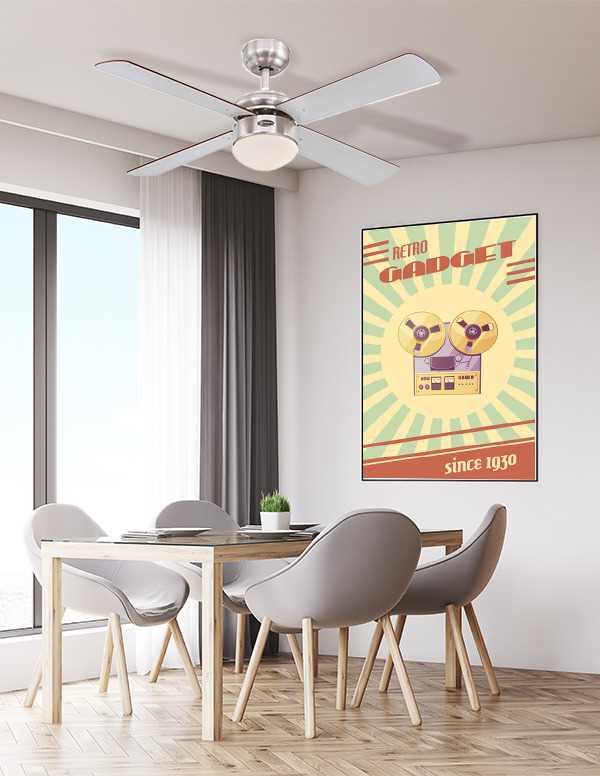 מאוורר תקרה Colosseum ניקל מוברש + מייפל/כסוף 42 מאוורר תקרה Colosseum ניקל מוברש + מייפל/כסוף 42