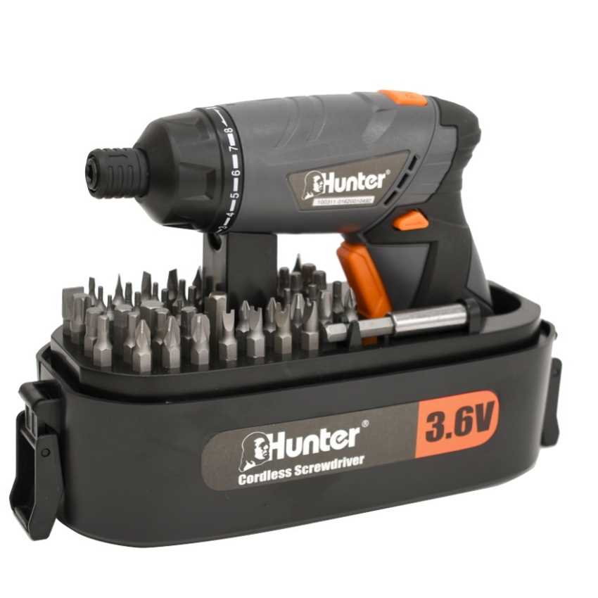 מברגה קומפקטית נטענת 3.6V כולל ידית מתכווננת Hunter האנטר - תמונה 1