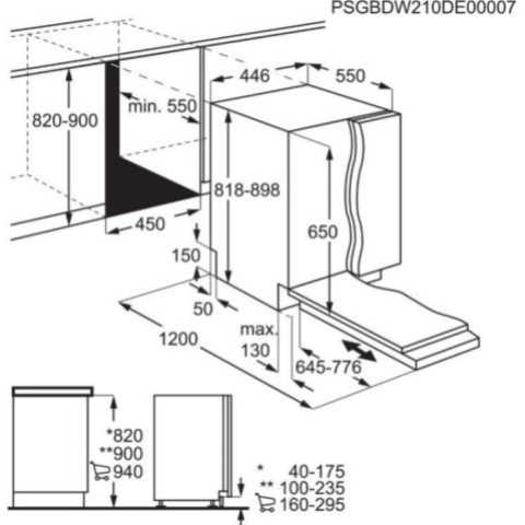 מדיח כלים צר אינטגרלי מלא AEG דגם FSE73507P א.א.ג. - תמונה 3