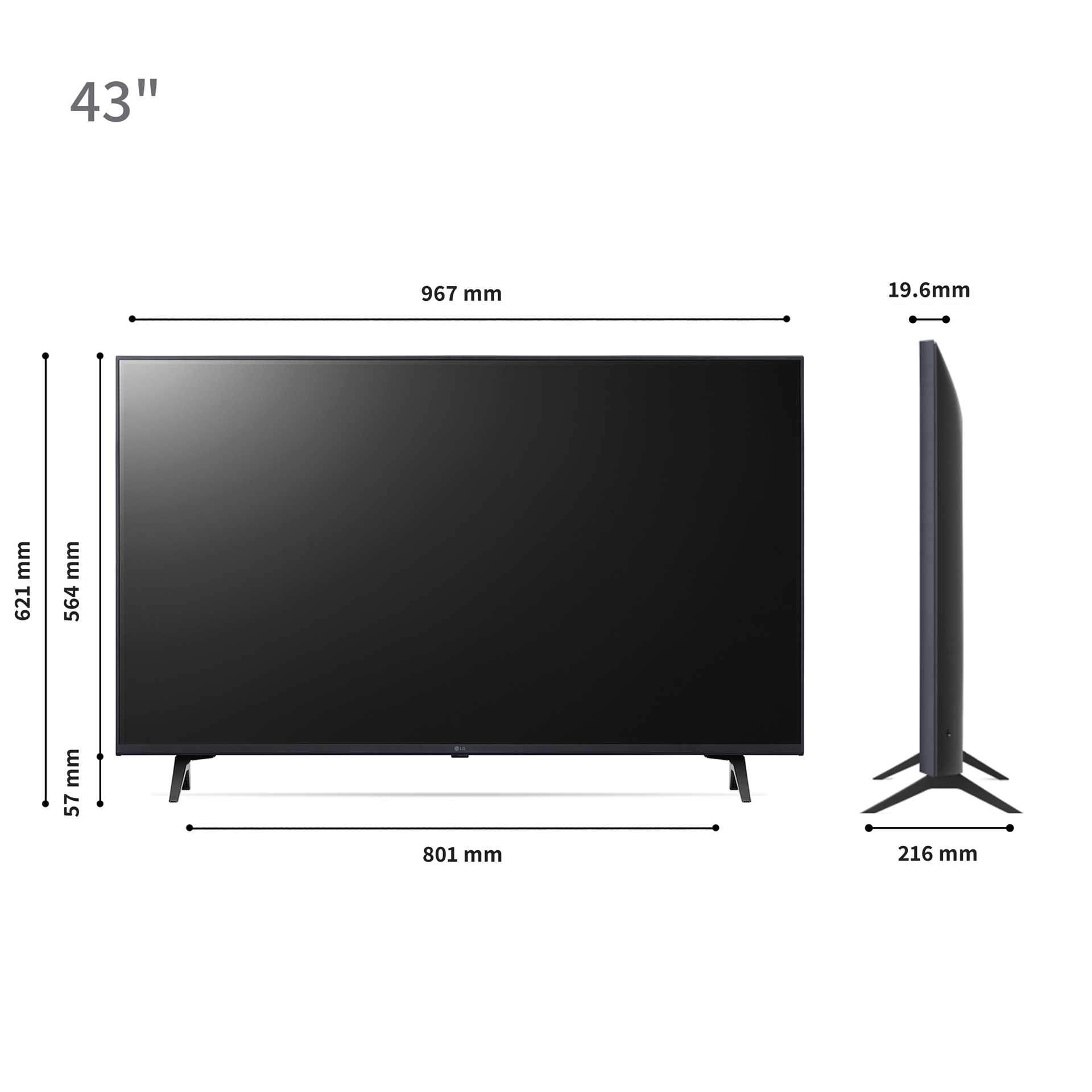 טלוויזיה חכמה 43 אינץ' ברזולוציית 4K LG UHD דגם: 43UR80006LJ - תמונה 4