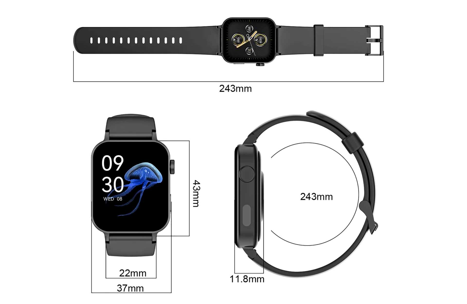 שעון חכם Blackview שחור דגם W10 בלאק-ויוו - תמונה 2