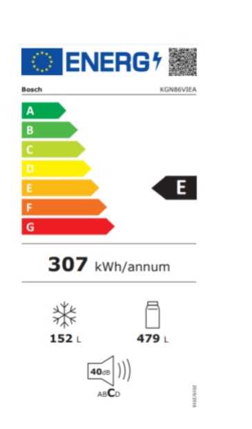 מקרר מקפיא תחתון נפח הכולל 631 ליטר נירוסטה BOSCH דגם KGN86VIEA בוש  - תמונה 2