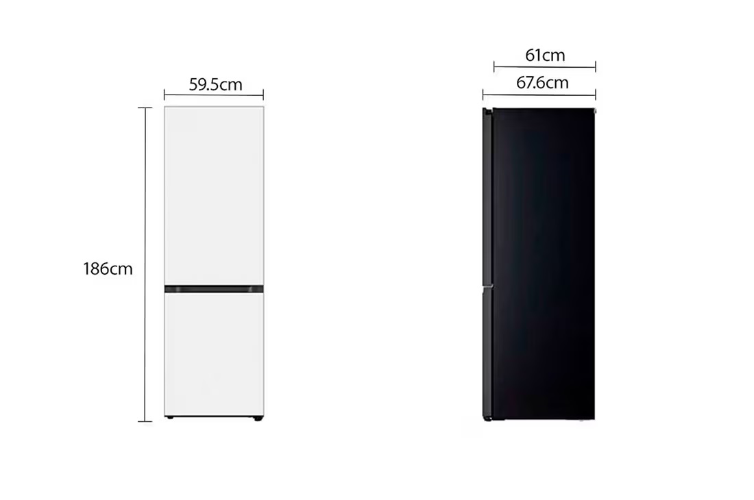 מקרר מקפיא תחתון נפח כולל 344 ליטר זכוכית לבנה LG דגם GR-B374WG - תמונה 5