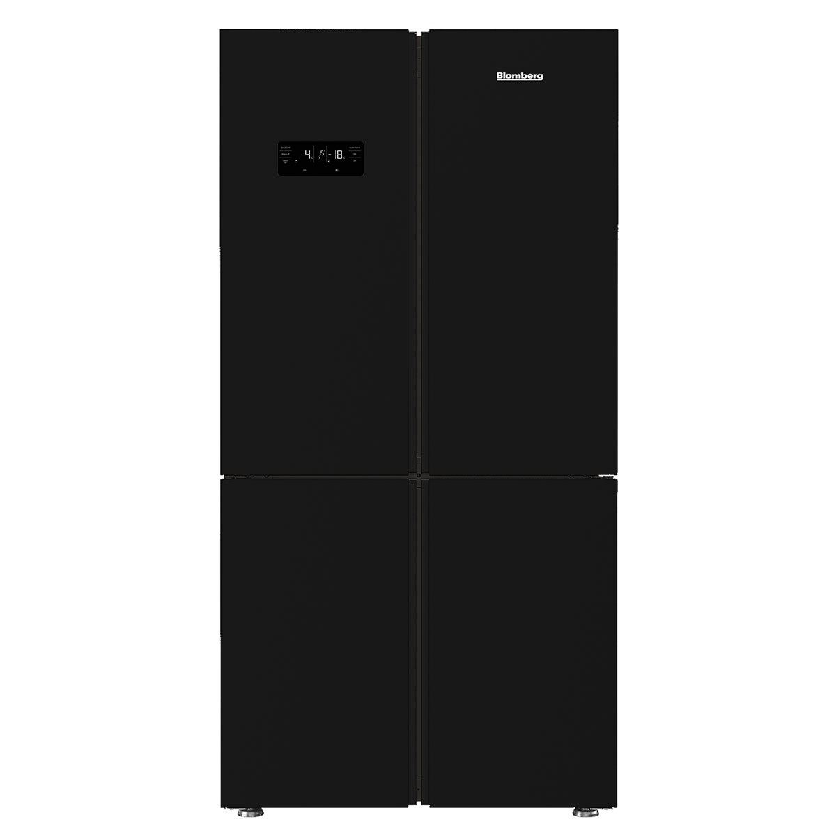 מקרר 4 דלתות נפח כולל 572 ליטר זכוכית שחורה BLOMBERG דגם KQD1622GB בלומברג  - תמונה 1