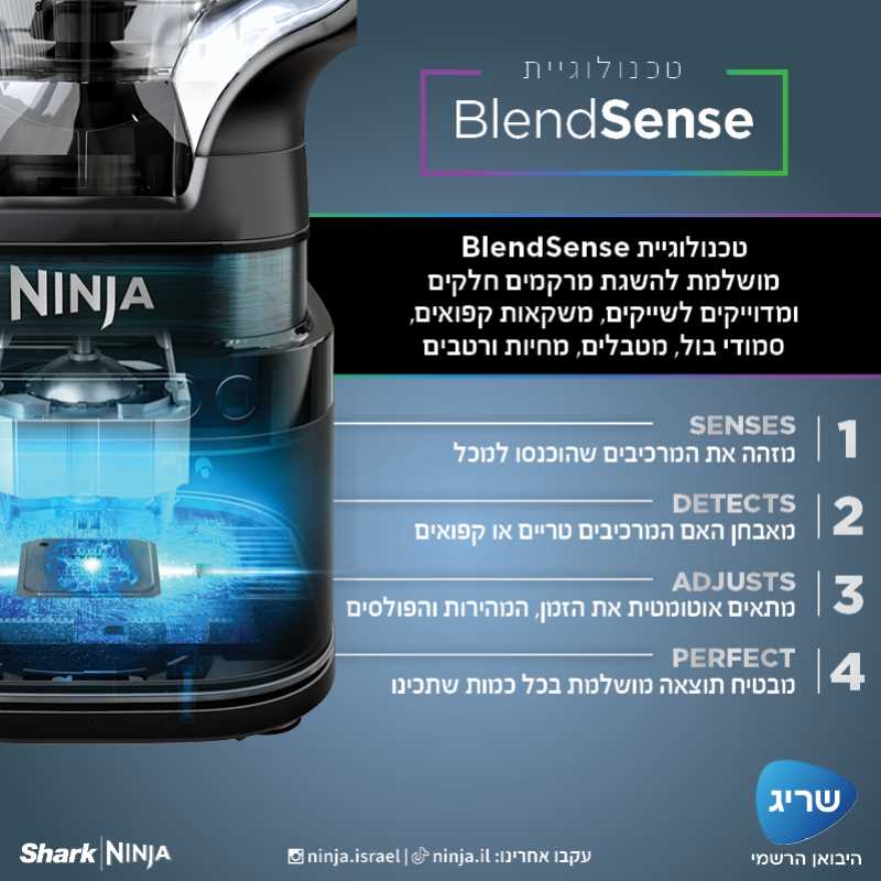 בלנדר עוצמתי ושייקר נוטרי NINJA דגם TB303 נינג'ה - תמונה 3