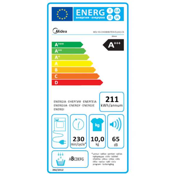 מייבש כביסה 10 ק"ג MIDEA HEAT PUMP 6447 דגם MDL100-CH03B/B07EW מידאה - תמונה 3