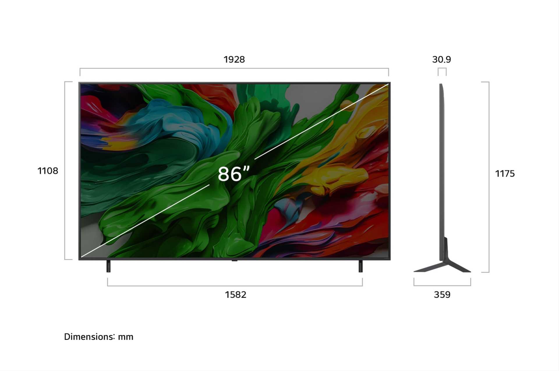 טלוויזיה חכמה "86 LG QNED evo AI QNED86 MiniLED 4K דגם 86QNED86A6A - תמונה 4
