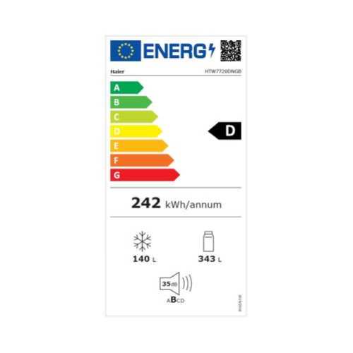 מקרר 3 דלתות זכוכית Haier דגם HTW7720DNGW האייר לבן - תמונה 4