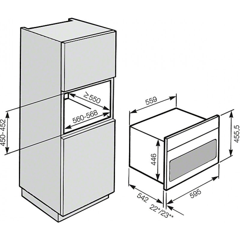 תנור בנוי משולב מיקרו Miele מילה H6401BM - תמונה 2 תנור בנוי משולב מיקרו Miele מילה H6401BM - תמונה 2