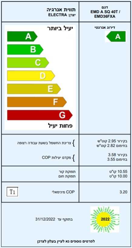 מזגן מיני מרכזי ELECTRA דגם EMD SQ 40T אלקטרה - תמונה 2