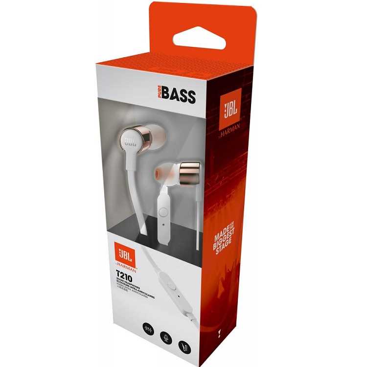 אוזניות חוטיות JBL T210 - זהב/לבן - תמונה 5 אוזניות חוטיות JBL T210 - זהב/לבן - תמונה 5