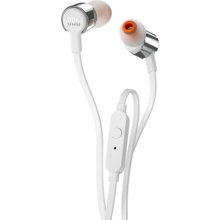 אוזניות חוטיות JBL T210 - כסף/לבן - תמונה 2 אוזניות חוטיות JBL T210 - כסף/לבן - תמונה 2