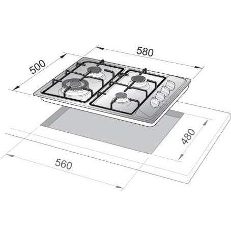 כיריים גז Delonghi NDG62W דה לונגי - תמונה 2 כיריים גז Delonghi NDG62W דה לונגי - תמונה 2