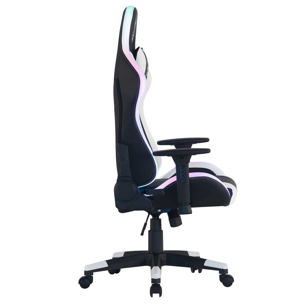 כיסא גיימינג Dragon Space Gaming Chair עם תאורה RGB - צבע לבן - תמונה 2