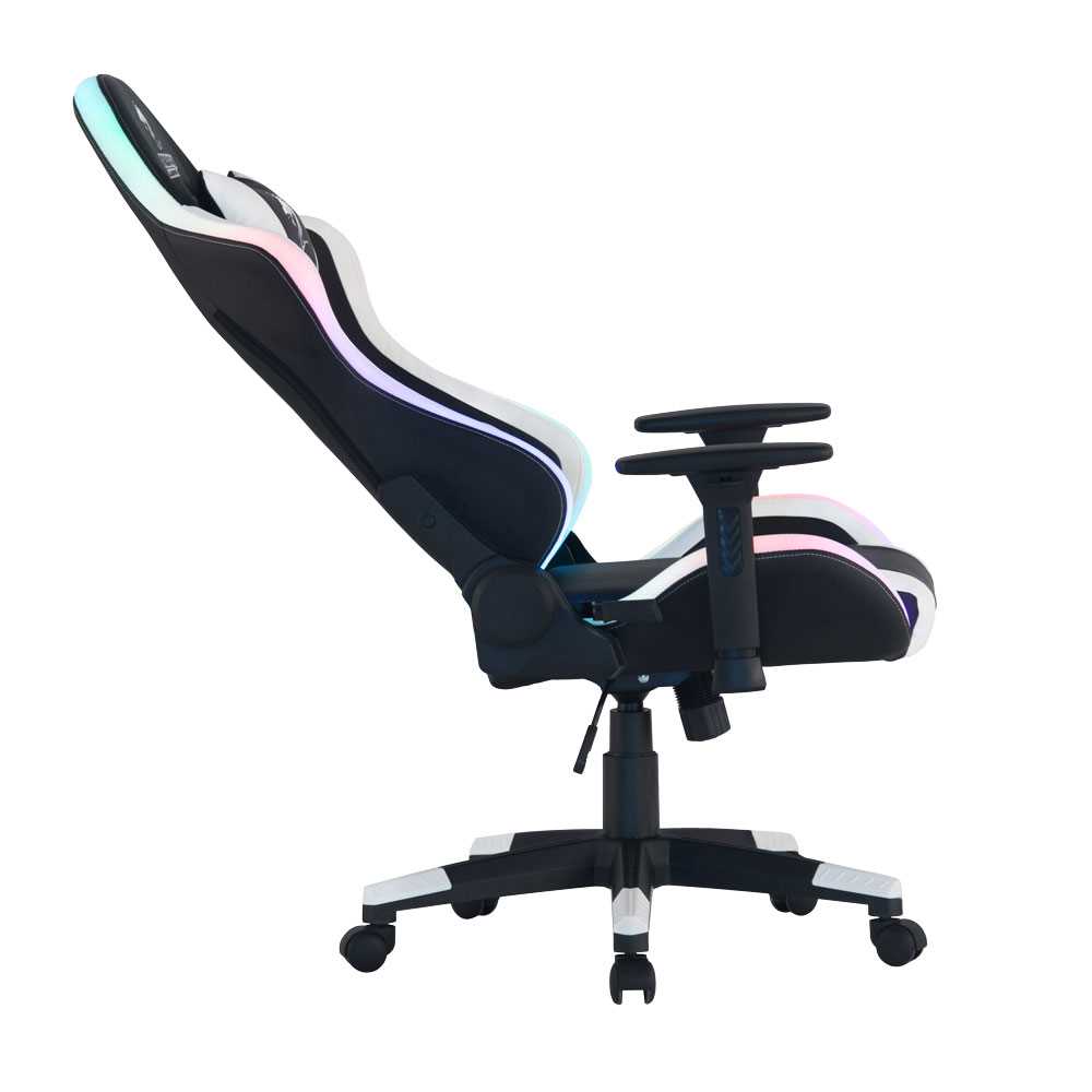 כיסא גיימינג Dragon Space Gaming Chair עם תאורה RGB - צבע לבן - תמונה 6