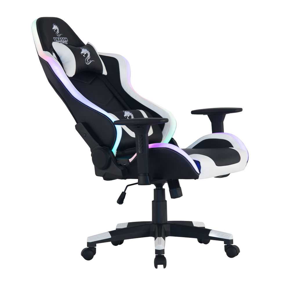 כיסא גיימינג Dragon Space Gaming Chair עם תאורה RGB - צבע לבן - תמונה 7 כיסא גיימינג Dragon Space Gaming Chair עם תאורה RGB - צבע לבן - תמונה 7
