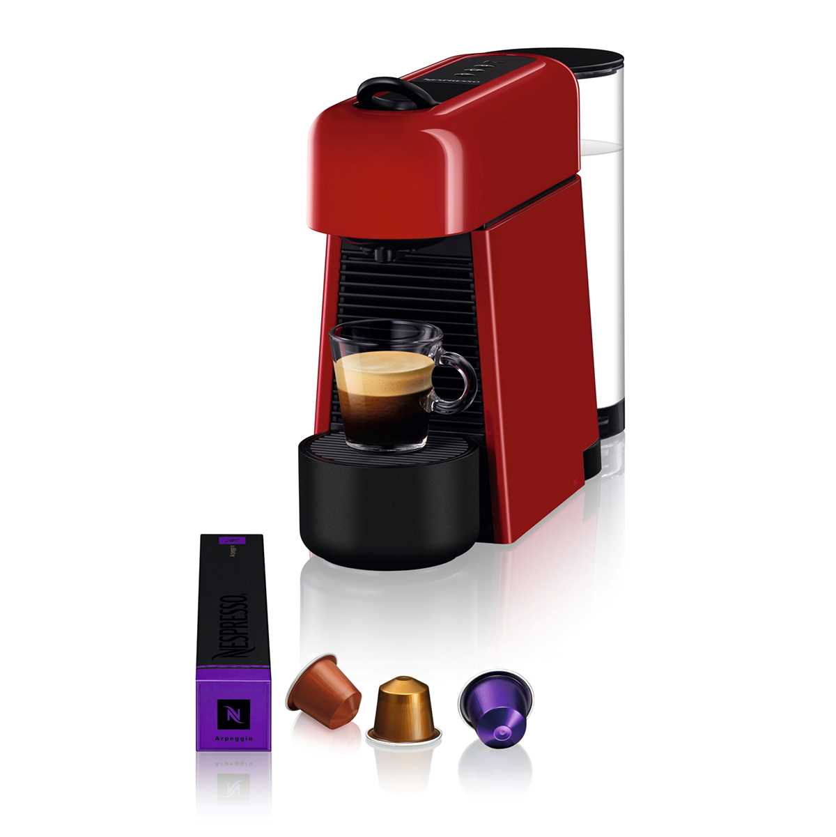 מכונת אספרסו Nespresso Essenza D45 Plus נספרסו כולל מקצף חלב - צבע אדום - תמונה 2 מכונת אספרסו Nespresso Essenza D45 Plus נספרסו כולל מקצף חלב - צבע אדום - תמונה 2