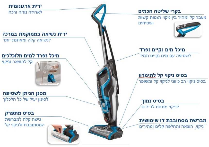 שואב אבק ושוטף רצפות חוטי Bissell Crosswave 17132 ביסל - תמונה 6