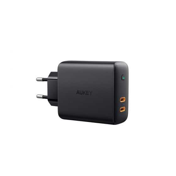 מטען מהיר AUKEY USB-C PD x 2 36W - תמונה 1 מטען מהיר AUKEY USB-C PD x 2 36W - תמונה 1