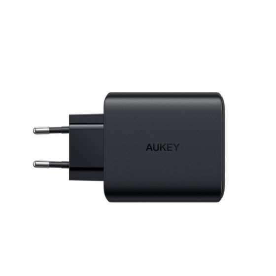 מטען מהיר AUKEY USB-C PD x 2 36W - תמונה 2 מטען מהיר AUKEY USB-C PD x 2 36W - תמונה 2