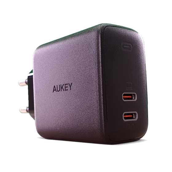 מטען מהיר מיניAUKEY 65W USB-C X2 - תמונה 1 מטען מהיר מיניAUKEY 65W USB-C X2 - תמונה 1