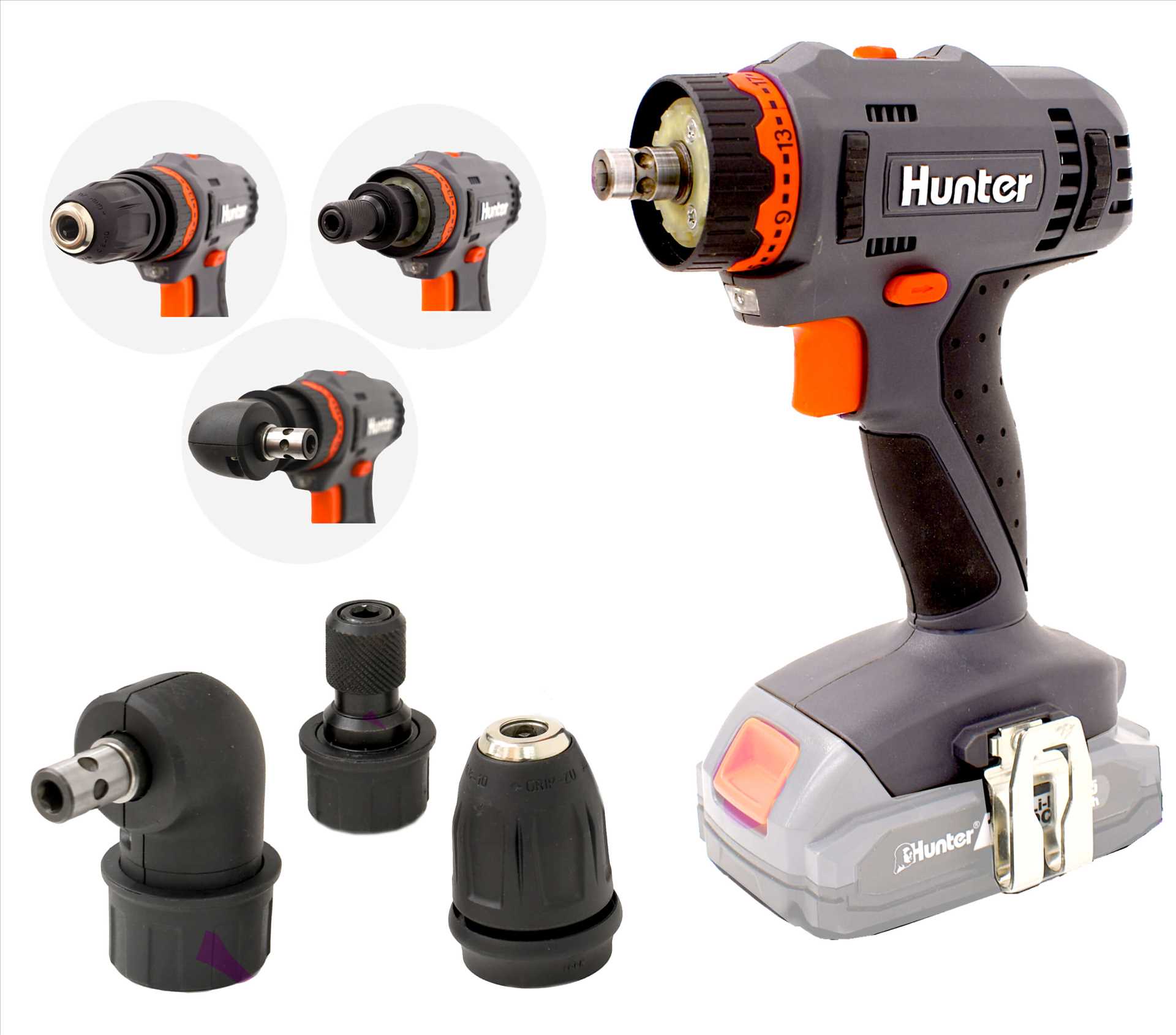 מברגה מודולרית 4IN1 18V עם סוללה 3A אמפר 100311-015 Hunter האנטר - תמונה 2 מברגה מודולרית 4IN1 18V עם סוללה 3A אמפר 100311-015 Hunter האנטר - תמונה 2