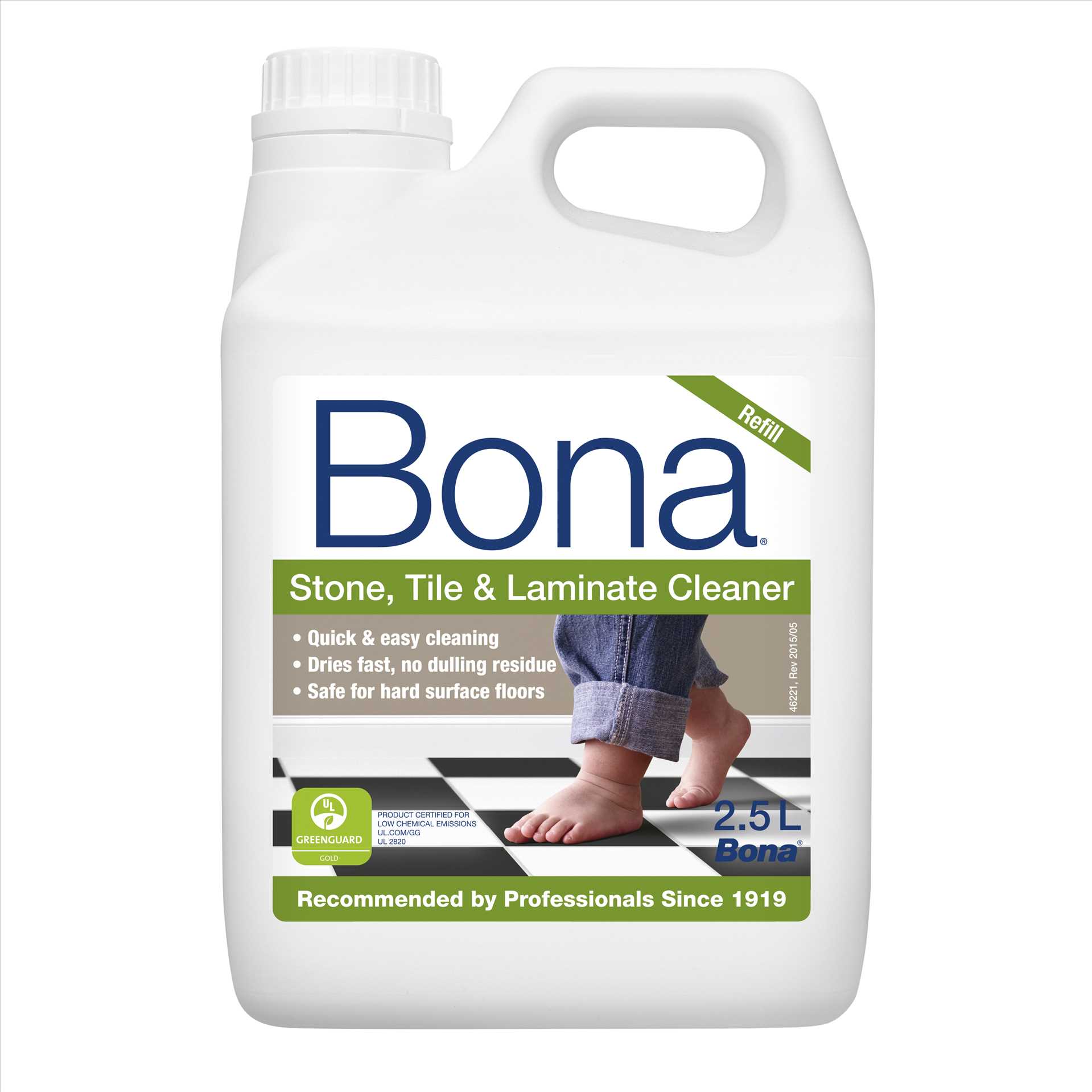 חומר ניקוי - מכל מילוי 2.5 ליטר BONA לרצפות אבן אריחים ולמינציה