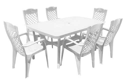 סט שולחן בולטימור ו-6 כסאות לירון Baltimore Liron Set לבן 251589