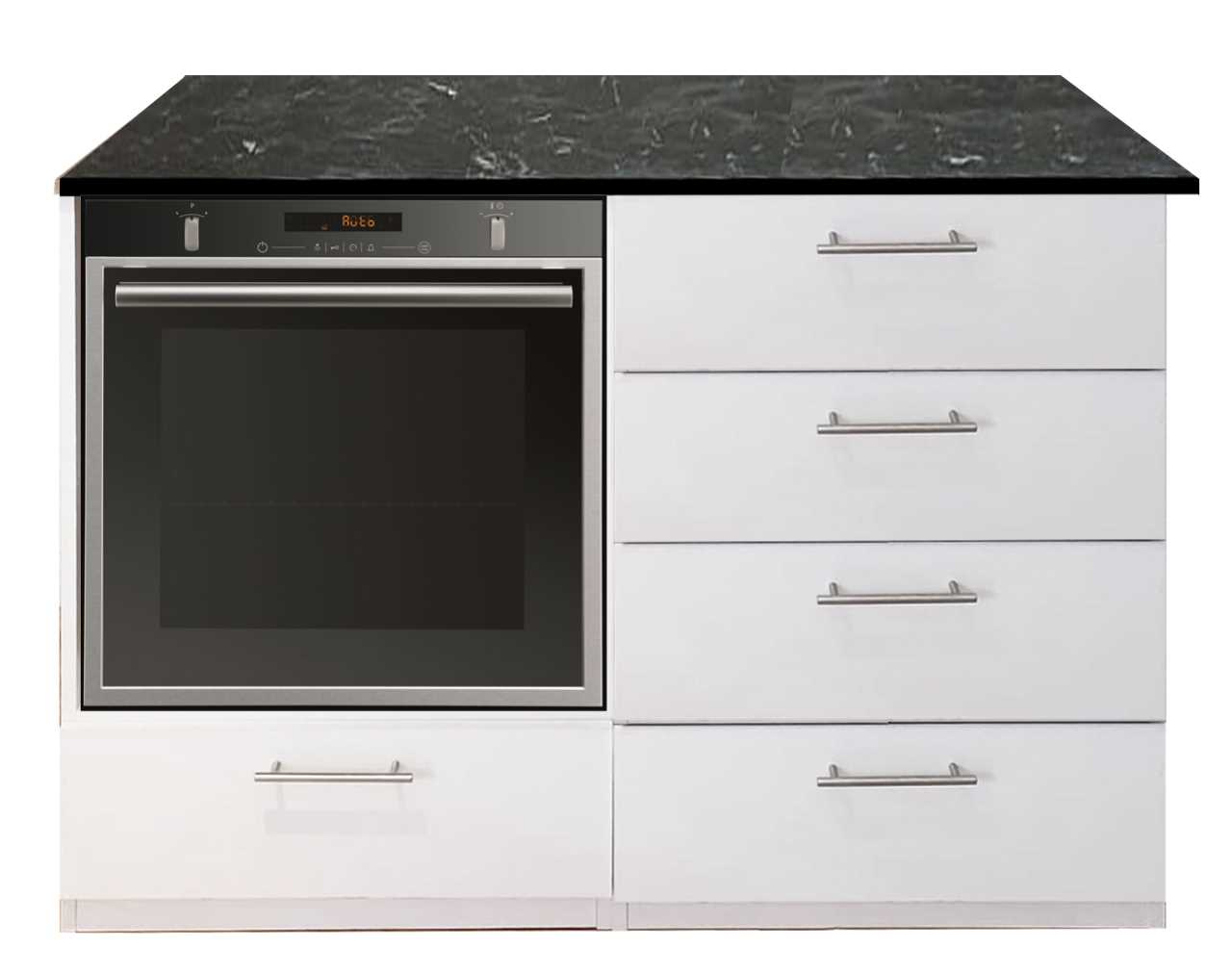 אי אחסון למטבח משולב תנור בילט אין צבע דמוי שיש שחור דגם 7011 מבית אביעם