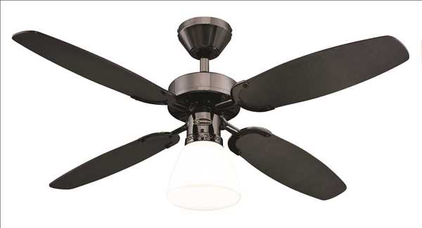 מאוורר תקרה Capitol שחור + שחור/דובדבן 42" שלט Westinghouse 1XE27