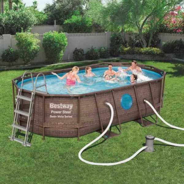 בריכה אובלית ראטן BestWay אולטרה 427X250X100 דגם 56714 בסט וואי