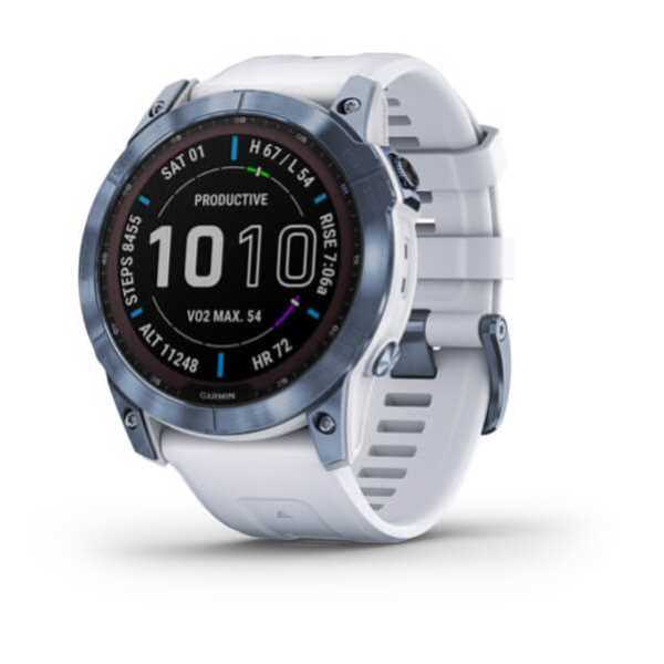 שעון ספורט חכם GARMIN דגם fenix 7X Sapph Sol Mineral Blue Ti w/Whitestone גרמין