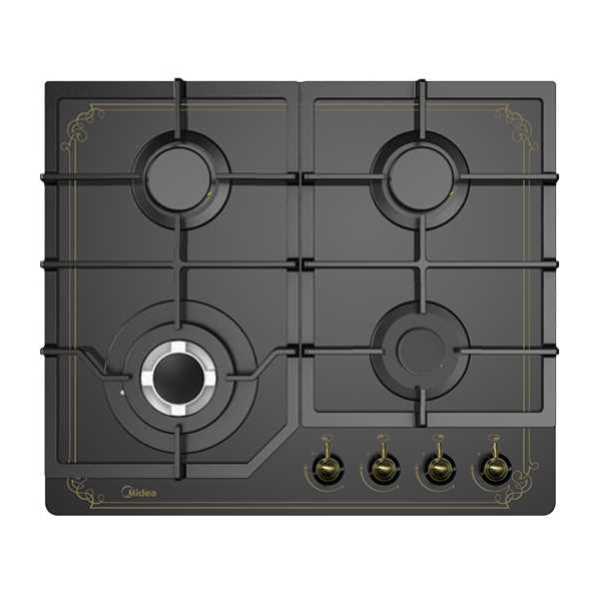 כיריים גז 4 להבות זכוכית שחורה 6735 MIDEA דגם 60GJ084 מידאה