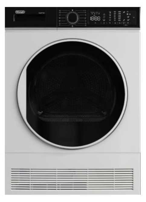 מייבש כביסה קונדנסור 9 ק"ג לבן DELONGHI דגם DLD9T3W דלונגי