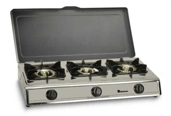 כירת גז נירוסטה + מכסה 3 מבערי טורבו SELMOR דגם SE-947 סלמור