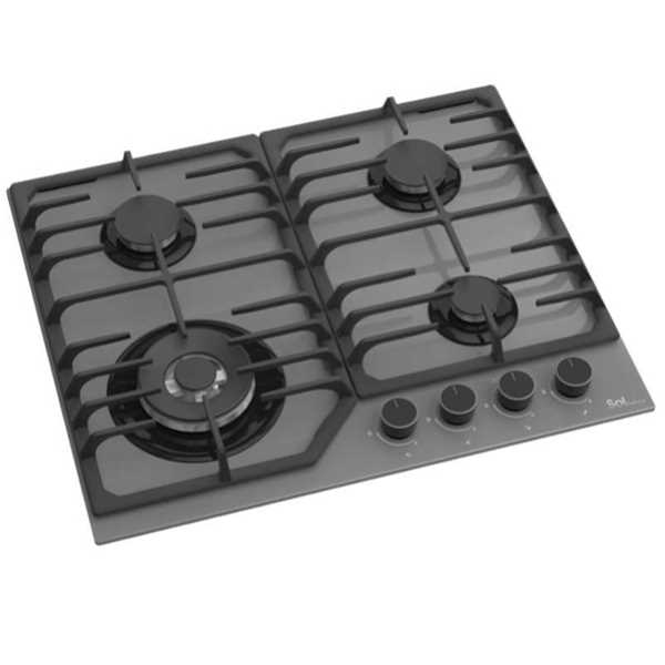 כיריים גז 4 להבות SOL דגם F6GGW-859 סול זכוכית אפורה