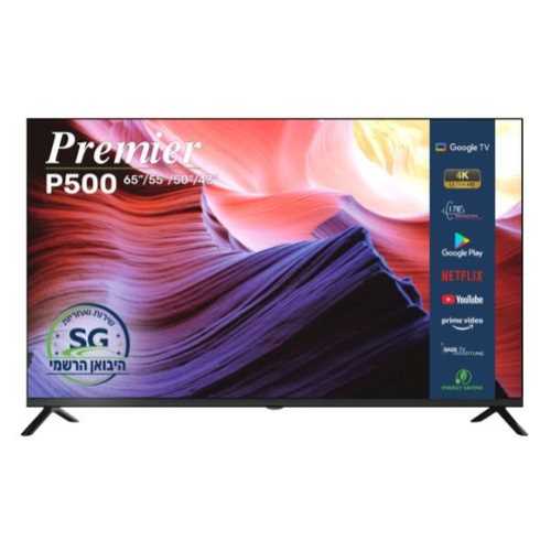 מסך "50 PREMIER LED SMART 4K דגם 50P500 פרמייר