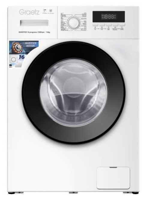 מכונת כביסה 7 קילו פתח חזית 1200 סל"ד GRAETZ דגם GR-4087WM