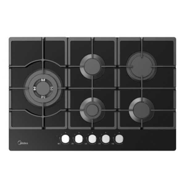 כיריים גז 75 ס"מ MIDEA דגם 75GP095 מידאה זכוכית שחורה