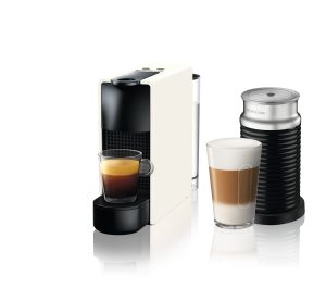 מכונת קפה Nespresso אסנזה מיני בצבע לבן דגם כולל מקציף חלב ארוצ'ינו