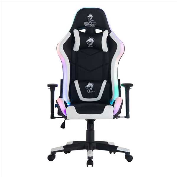 כיסא גיימינג Dragon Space Gaming Chair עם תאורה RGB - צבע לבן