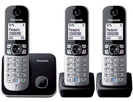 טלפון אלחוטי + 2 שלוחות Panasonic KX-TG6813MBB פנסוניק